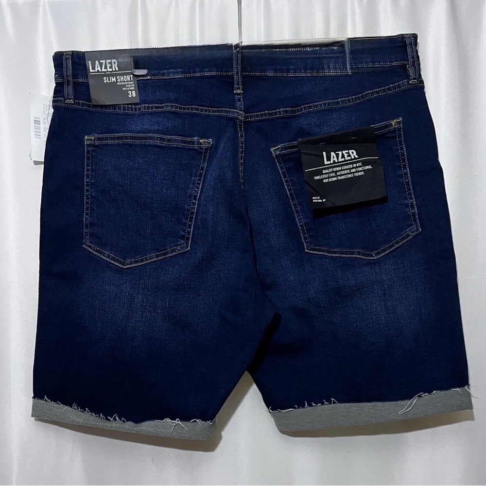 Lazer Men's Blue Distressed Denim Shorts- 38
